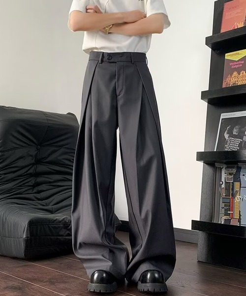 Ressaca（レサーカ）の「ルーズシルエットタックスラックスパンツ（スラックス・メンズ・チャコール/ブラック・L/M/XL）」の14枚目の写真