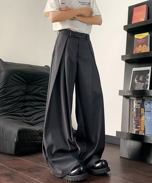 Ressaca（レサーカ）の「ルーズシルエットタックスラックスパンツ（スラックス・メンズ・チャコール/ブラック・L/M/XL）」の9枚目の写真