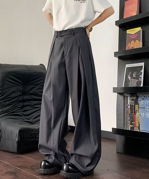 Ressaca（レサーカ）の「ルーズシルエットタックスラックスパンツ（スラックス・メンズ・チャコール/ブラック・L/M/XL）」の8枚目の写真