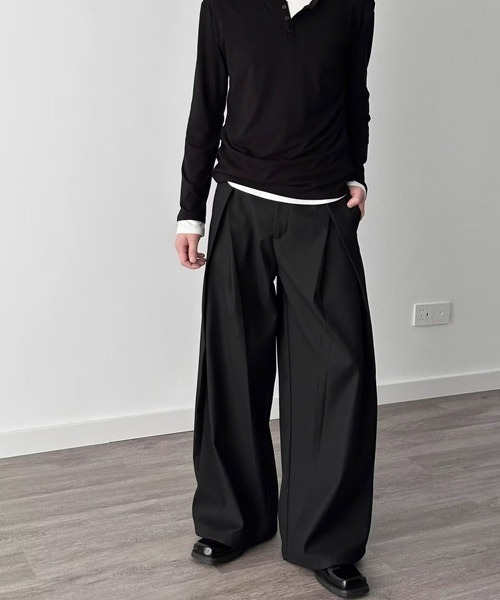 Ressaca（レサーカ）の「ルーズシルエットタックスラックスパンツ（スラックス・メンズ・チャコール/ブラック・L/M/XL）」の19枚目の写真