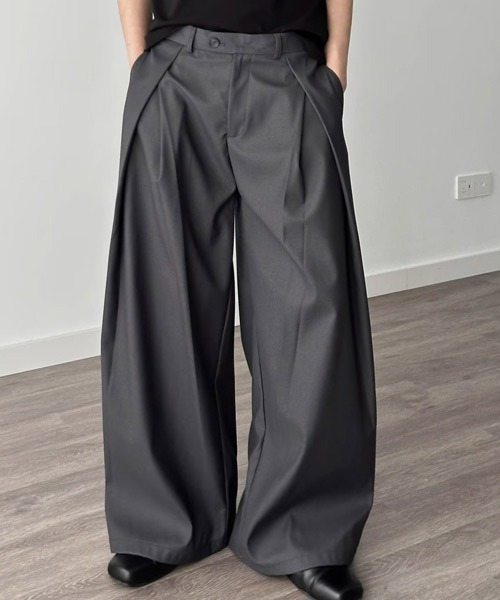 Ressaca（レサーカ）の「ルーズシルエットタックスラックスパンツ（スラックス・メンズ・チャコール/ブラック・L/M/XL）」の18枚目の写真