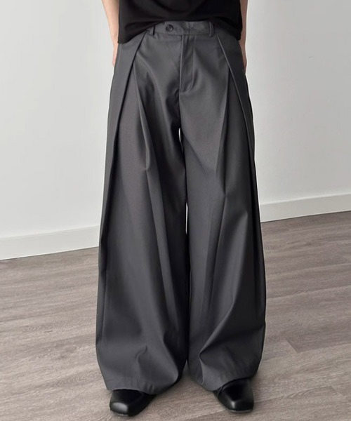 Ressaca（レサーカ）の「ルーズシルエットタックスラックスパンツ（スラックス・メンズ・チャコール/ブラック・L/M/XL）」の19枚目の写真