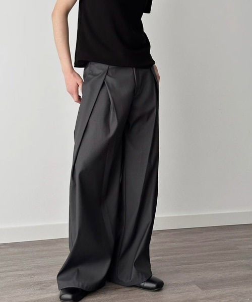 Ressaca（レサーカ）の「ルーズシルエットタックスラックスパンツ（スラックス・メンズ・チャコール/ブラック・L/M/XL）」の22枚目の写真