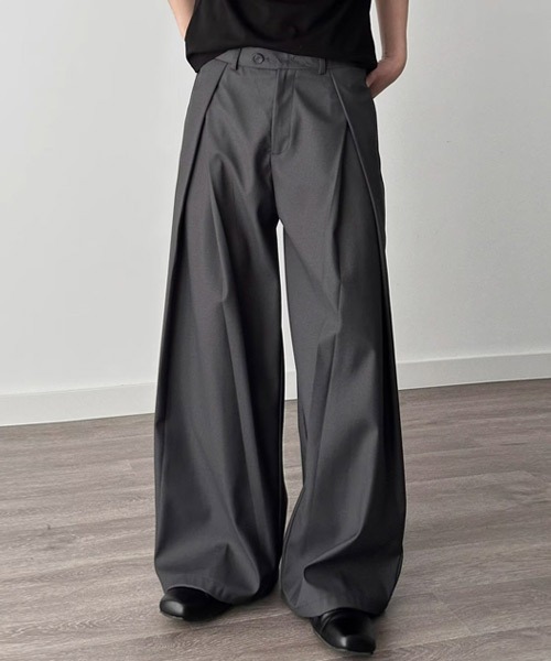 Ressaca（レサーカ）の「ルーズシルエットタックスラックスパンツ（スラックス・メンズ・チャコール/ブラック・L/M/XL）」の17枚目の写真