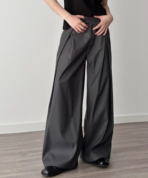 Ressaca（レサーカ）の「ルーズシルエットタックスラックスパンツ（スラックス・メンズ・チャコール/ブラック・L/M/XL）」の21枚目の写真
