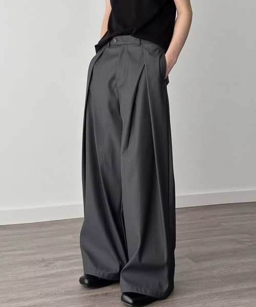 Ressaca（レサーカ）の「ルーズシルエットタックスラックスパンツ（スラックス・メンズ・チャコール/ブラック・L/M/XL）」の20枚目の写真