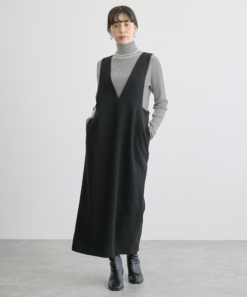 AMERICAN HOLIC（アメリカンホリック）の「【WEB限定】イージーケアVネックワンピース（ワンピース・レディース・モカ/ブラック・M/L）」の9枚目の写真