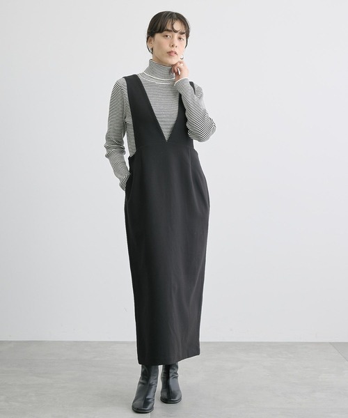 AMERICAN HOLIC（アメリカンホリック）の「【WEB限定】イージーケアVネックワンピース（ワンピース・レディース・モカ/ブラック・M/L）」の10枚目の写真