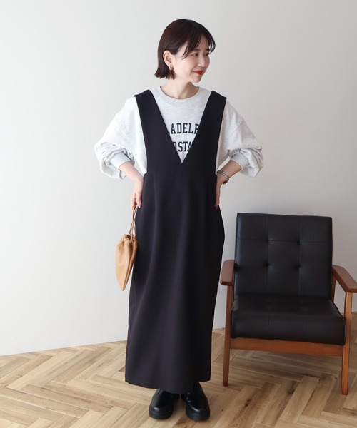 セール】【WEB限定】イージーケアVネックワンピース（ワンピース