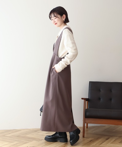 AMERICAN HOLIC(アメリカンホリック)の「【WEB限定】イージーケアVネックワンピース(ワンピース・レディース・モカ/ブラック・M/L)」の17枚目の写真