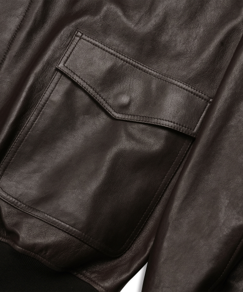 DOFFJASON(ドフジェーソン)の「プレミアムベジタブルクラシックA-2ジャケットBROWN(ライダースジャケット・メンズ・その他・MEDIUM/LARGE/X-LARGE/XX-LARGE)」の4枚目の写真