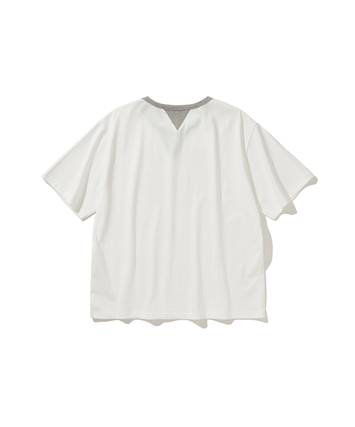 HISHANDER（ヒズハンダー）の「V-GUSSET S/S TEE WHITE/MG（Tシャツ/カットソー・メンズ・その他・1/2/3）」の2枚目の写真