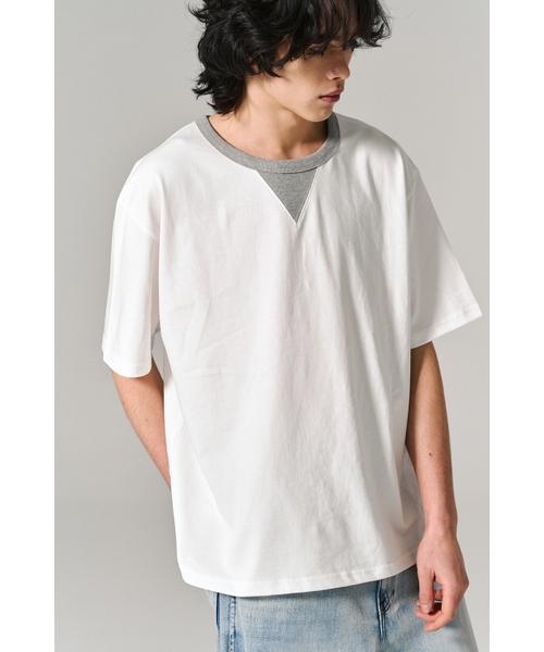 HISHANDER（ヒズハンダー）の「V-GUSSET S/S TEE WHITE/MG（Tシャツ/カットソー・メンズ・その他・1/2/3）」の9枚目の写真