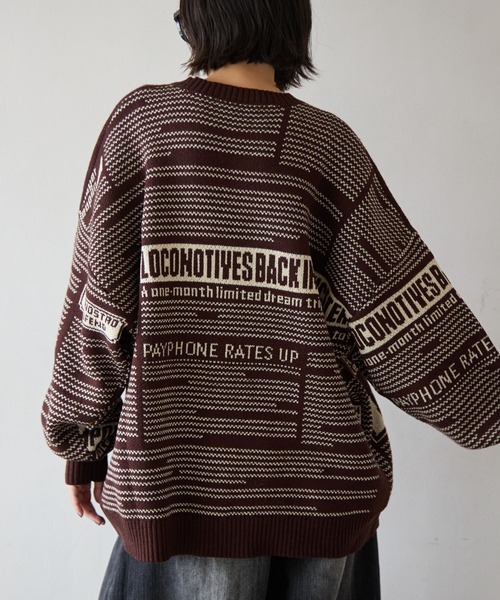 PBLIM（ページボーイリム）の「《UNISEX》ニュースペーパーニット（ニット/セーター・レディース・ブラウン/ネイビー/アイボリー・FREE）」の18枚目の写真