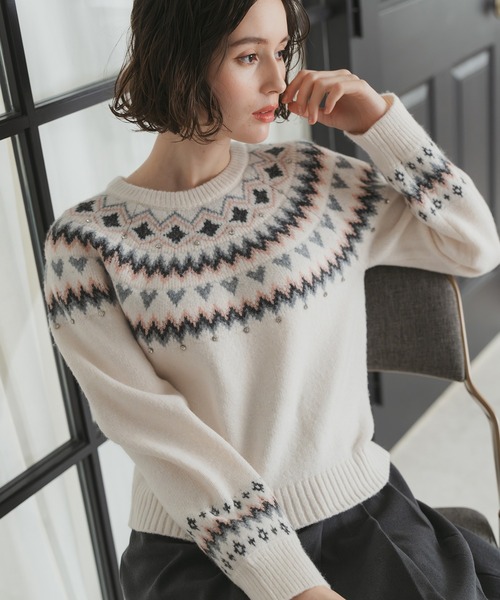 セール】2025秋冬新作 ノルディック柄ニット（ニット/セーター）｜31