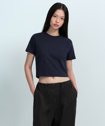 MUSINSA STANDARD WOMAN（ムシンサスタンダードウーマン）の「Women's Crew Neck Crop Short Sleeve T-Shirt [Dark Navy]（Tシャツ/カットソー）」