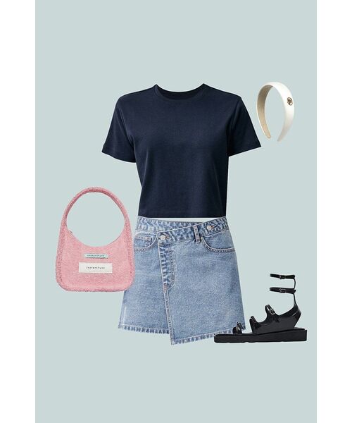 MUSINSA STANDARD WOMAN（ムシンサスタンダードウーマン）の「ウィメンズクルーネッククロップTシャツ[ダークネイビー]（Tシャツ/カットソー・レディース・その他・SMALL/MEDIUM/LARGE/X-SMALL）」の7枚目の写真