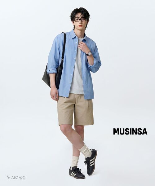 MUSINSA STANDARD（ムシンサスタンダード）の「リラックスフィットクルーネックTシャツ[メランジライトグレー]（Tシャツ/カットソー・メンズ・その他・LARGE/X-LARGE/XX-LARGE/XXX-LARGE/MEDIUM/SMALL）」の6枚目の写真