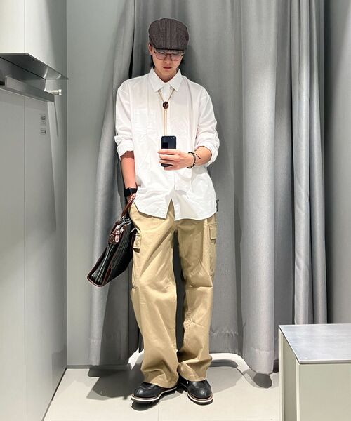 MUSINSA STANDARD（ムシンサスタンダード）の「ワンタックワイドカーゴパンツ [ベージュ]（その他パンツ・メンズ・その他・38/42/36/34/32/30/31/33/26/27/28/29）」の8枚目の写真