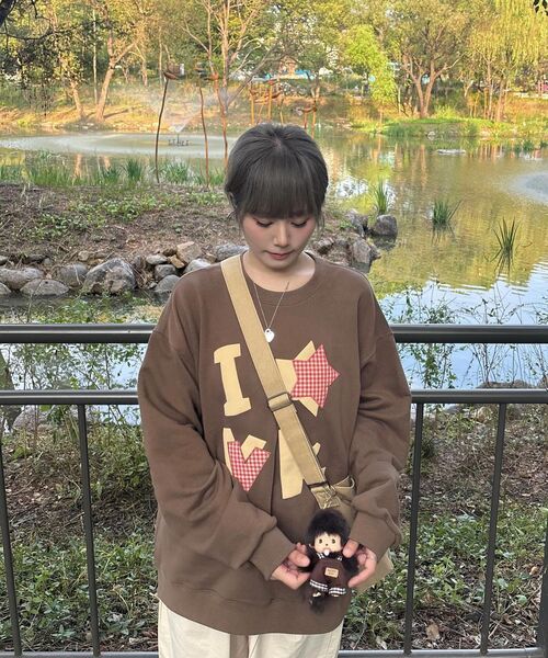 WaiKei（ワイケイ）の「YKチェックアップリケマンツーマンブラウン（スウェット・レディース・その他・1/2）」の10枚目の写真