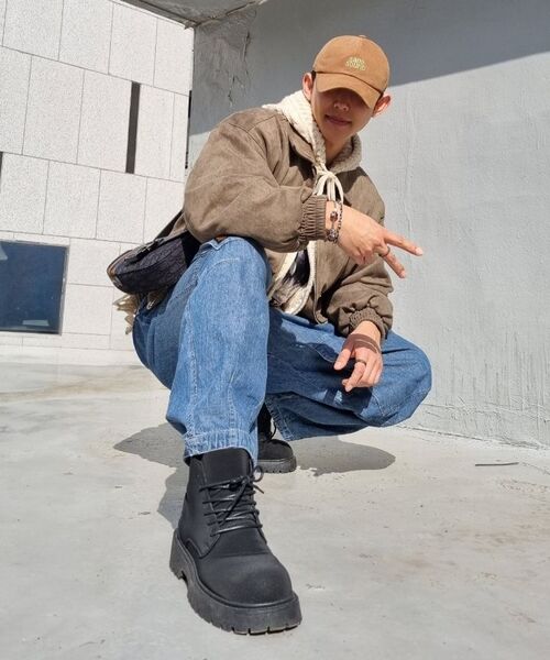 セール】Washable Aran cable hood zip-up knit (IVORY)（パーカー