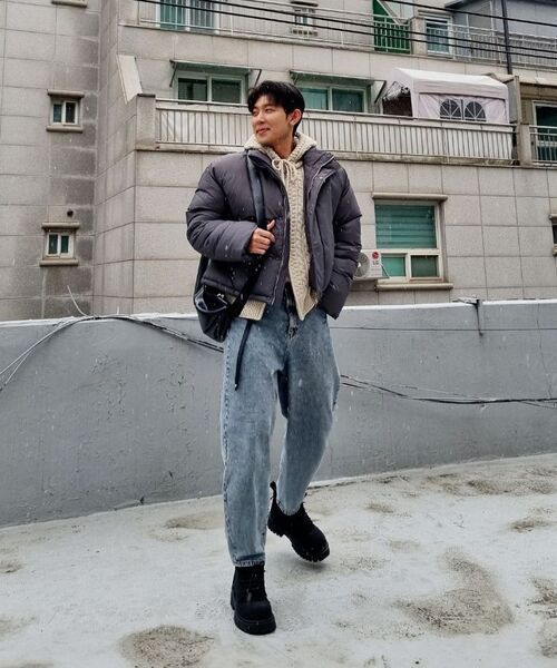 セール】Washable Aran cable hood zip-up knit (IVORY)（パーカー