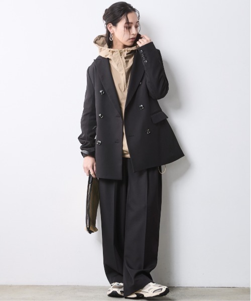 CHIC STYLE（シックスタイル）の「【セットアップ対応】バレルレッグスラックス＜大きいサイズ有＞シックスタイル（スラックス・レディース・モカ/ブラック・M/L/LL/3L/4L/5L）」の3枚目の写真