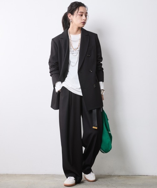 CHIC STYLE（シックスタイル）の「【セットアップ対応】バレルレッグスラックス＜大きいサイズ有＞シックスタイル（スラックス・レディース・モカ/ブラック・M/L/LL/3L/4L/5L）」の9枚目の写真