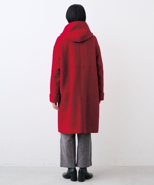 IEDIT ウール混スライバー素材で軽やか 胸もとボタンの小顔見え