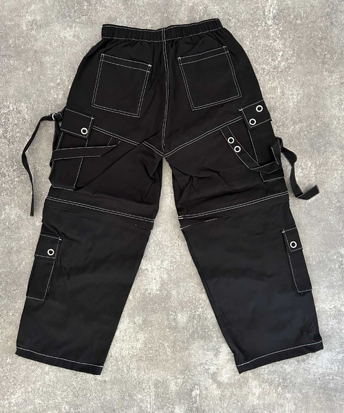 NYLAUS(ナイラス)の「【NYS】EYELET アイレット 2WAYカーゴパンツ ワイドカーゴパンツ カーゴハーフパンツ(カーゴパンツ・メンズ・ブラック系その他/ブラック・L/M)」の15枚目の写真
