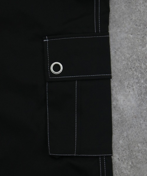 NYLAUS(ナイラス)の「【NYS】EYELET アイレット 2WAYカーゴパンツ ワイドカーゴパンツ カーゴハーフパンツ(カーゴパンツ・メンズ・ブラック系その他/ブラック・L/M)」の9枚目の写真