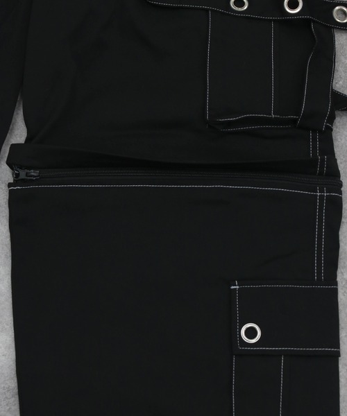 NYLAUS(ナイラス)の「【NYS】EYELET アイレット 2WAYカーゴパンツ ワイドカーゴパンツ カーゴハーフパンツ(カーゴパンツ・メンズ・ブラック系その他/ブラック・L/M)」の10枚目の写真