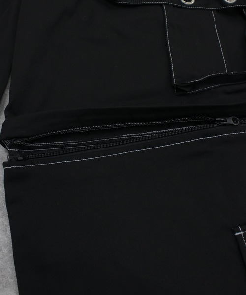 NYLAUS(ナイラス)の「【NYS】EYELET アイレット 2WAYカーゴパンツ ワイドカーゴパンツ カーゴハーフパンツ(カーゴパンツ・メンズ・ブラック系その他/ブラック・L/M)」の11枚目の写真