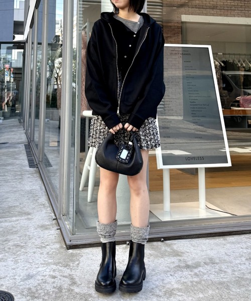 LOVELESS（ラブレス）の「メルトンジップアップパーカー（パーカー・メンズ・グレー系その他/ブラック・M/L）」の3枚目の写真