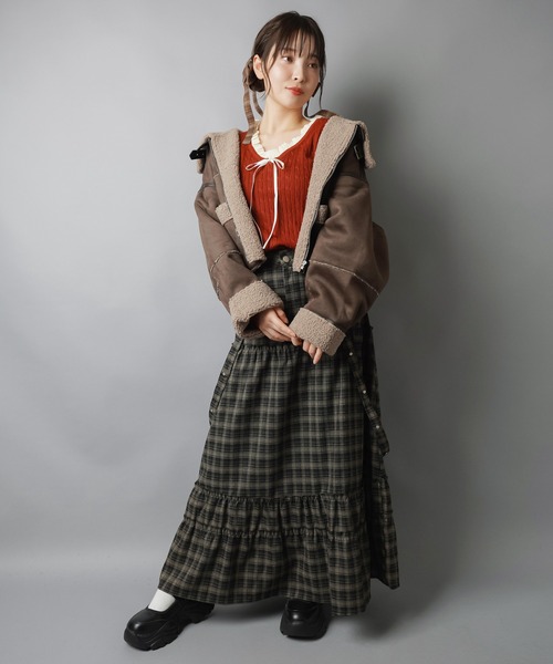 SPINNS(スピンズ)の「【2個セット】ビッグリボンヘアクリップ/バナナクリップ/チェック柄(バレッタ/ヘアクリップ・レディース・ブラウン/レッド・ONESIZE)」の7枚目の写真