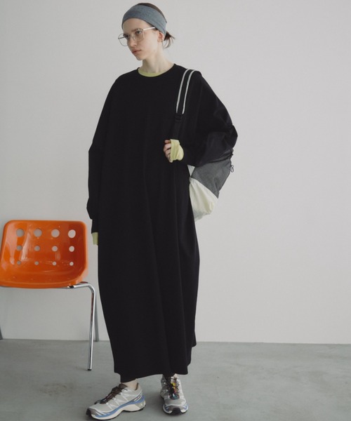 Auntie Rosa Holiday（アンティローザホリデー）の「オーバーサイズボリュームスリーブワンピース（ワンピース・レディース・ブラック/グレー・FREE）」の10枚目の写真