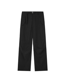 NYLON PARACHUTE PANTS - BLACK