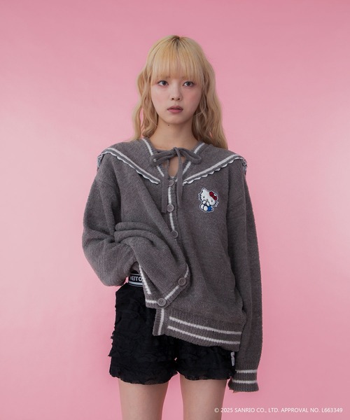 sanrio（サンリオ）の「【HELLO KITTY】ハローキティコラボ ティアードフリルショートパンツ（その他パンツ・レディース・ホワイト/ブラック・FREE）」の12枚目の写真