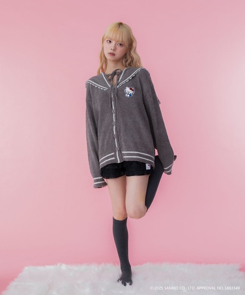 sanrio（サンリオ）の「【HELLO KITTY】ハローキティコラボ ティアードフリルショートパンツ（その他パンツ・レディース・ホワイト/ブラック・FREE）」の14枚目の写真