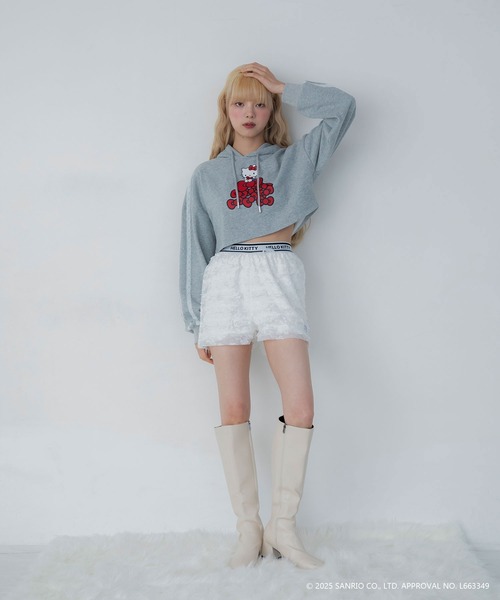 sanrio（サンリオ）の「【HELLO KITTY】ハローキティコラボ ティアードフリルショートパンツ（その他パンツ・レディース・ホワイト/ブラック・FREE）」の19枚目の写真