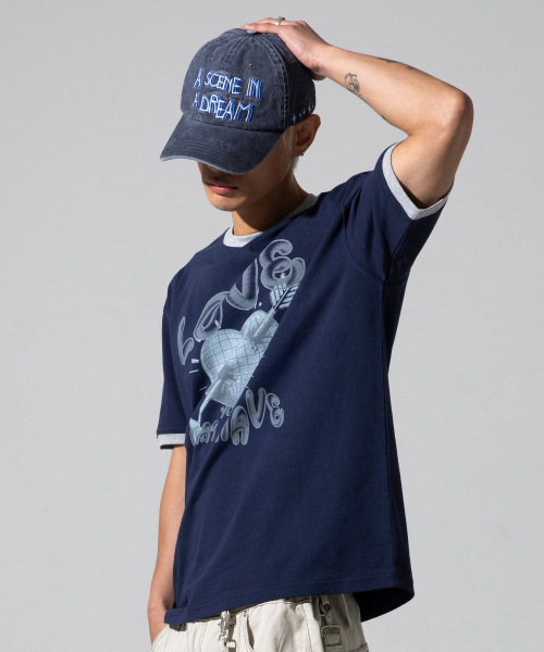 XTONZ（エクストーンズ）の「XTT137ピアスベージュリンガーTシャツ（NAVY）（Tシャツ/カットソー・メンズ・その他・LARGE/MEDIUM）」の3枚目の写真