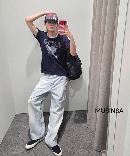 XTONZ（エクストーンズ）の「XTT137ピアスベージュリンガーTシャツ（NAVY）（Tシャツ/カットソー・メンズ・その他・LARGE/MEDIUM）」の9枚目の写真