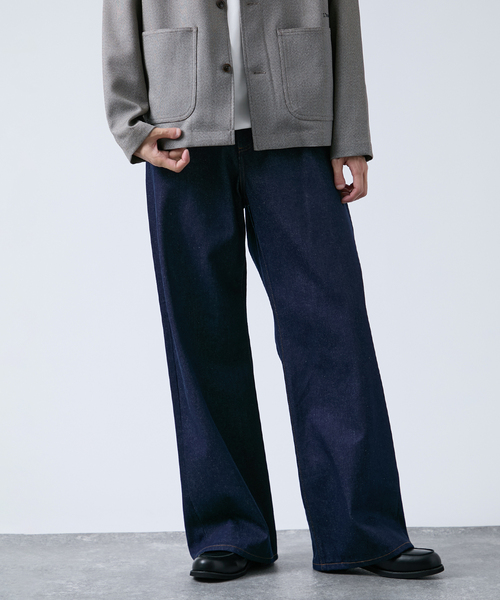 B.C STOCK（ベーセーストック）の「《追加3》12.5oz 5ポケット ワイドリジットデニム（デニムパンツ・メンズ・ブラック/ネイビー・MEDIUM/LARGE）」の9枚目の写真