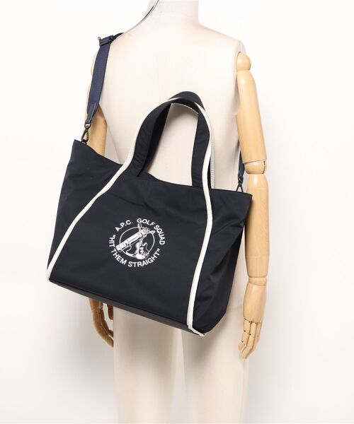 A.P.C. GOLF（アー・ペー・セー ゴルフ）の「Clement Mini Boston Bag（ボストンバッグ・レディース・ネイビー/ホワイト・ONESIZE）」の6枚目の写真