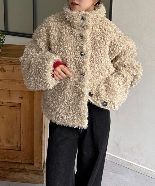 Thevon.プードルファーミドルジャケット アイボリー プードルファーミドルジャケット（ブルゾン）｜Thevon（ゼボン）の