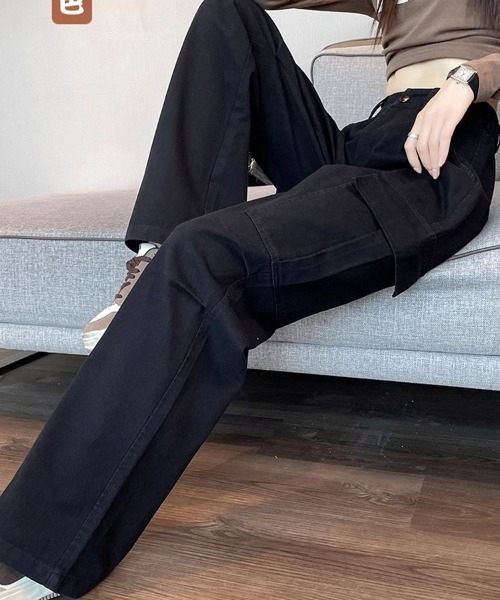 SallyLunn(サリーラン)の「ストレートカーゴパンツ(カーゴパンツ・レディース・カーキ/ベージュ/ブラック・LARGE/MEDIUM)」の1枚目の写真
