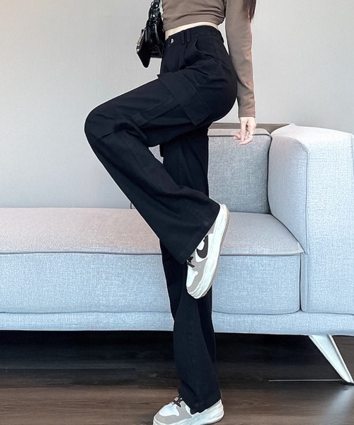 SallyLunn(サリーラン)の「ストレートカーゴパンツ(カーゴパンツ・レディース・カーキ/ベージュ/ブラック・LARGE/MEDIUM)」の6枚目の写真