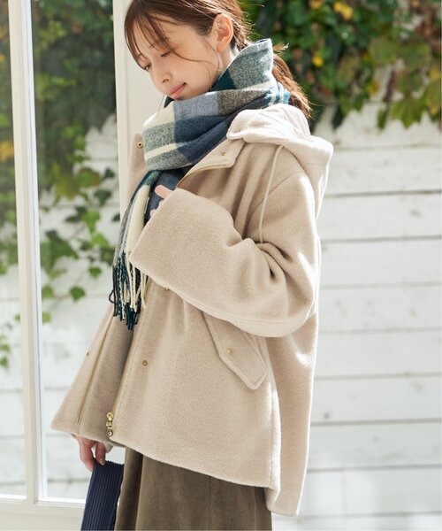 ikka(イッカ)の「【雑誌InRed1月号掲載】ブークレー2WAYフードコート(ブルゾン・レディース・ミント/アイボリー/チャコール・S/L/M)」の6枚目の写真