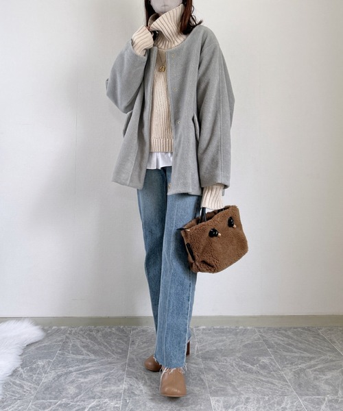 ikka(イッカ)の「【雑誌InRed1月号掲載】ブークレー2WAYフードコート(ブルゾン・レディース・ミント/アイボリー/チャコール・S/L/M)」の11枚目の写真