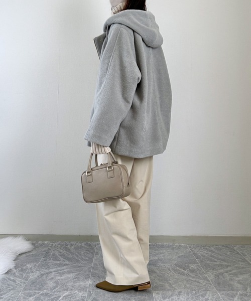 ikka(イッカ)の「【雑誌InRed1月号掲載】ブークレー2WAYフードコート(ブルゾン・レディース・ミント/アイボリー/チャコール・S/L/M)」の13枚目の写真